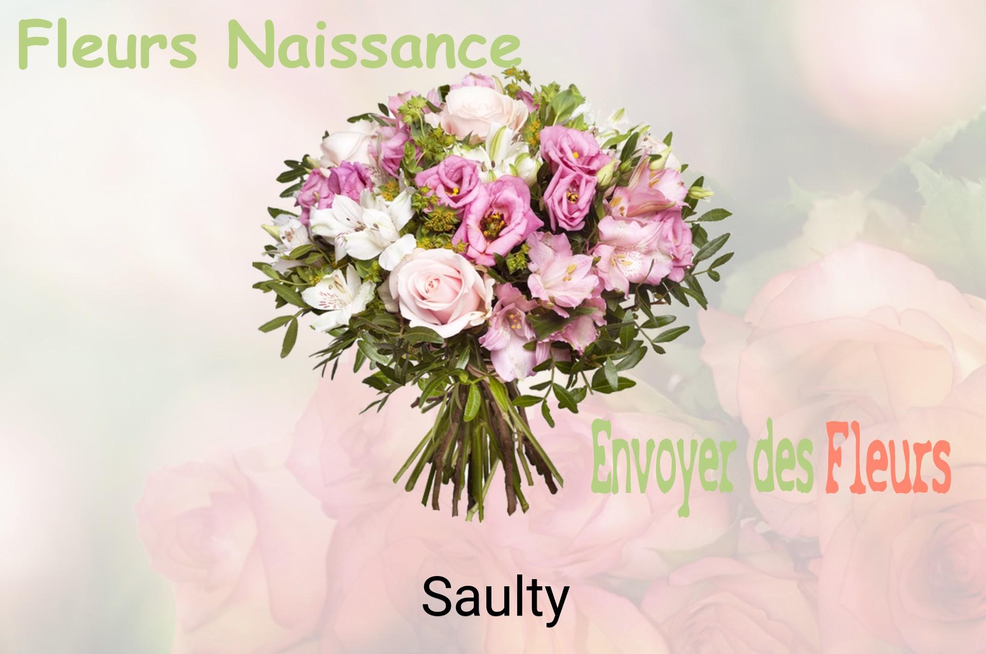 Bouquet de fleurs de naissance livré à Saulty