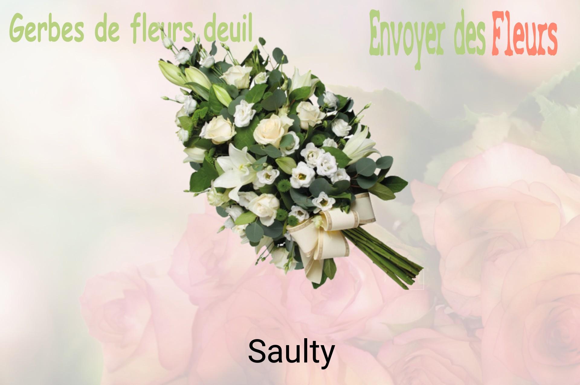 Gerbe de fleurs de deuil livrée à Saulty